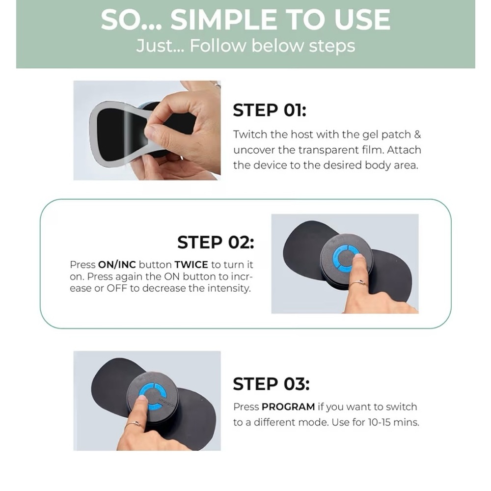 Nooro Portable Wireless Body Massager Rechargeable| 6 Modes Adjustable Intensity - Picture 6 of 7